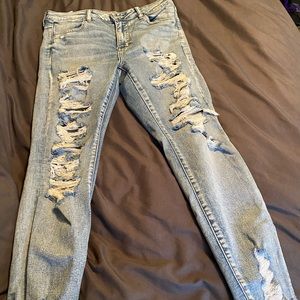 Destructed denim Jeggings